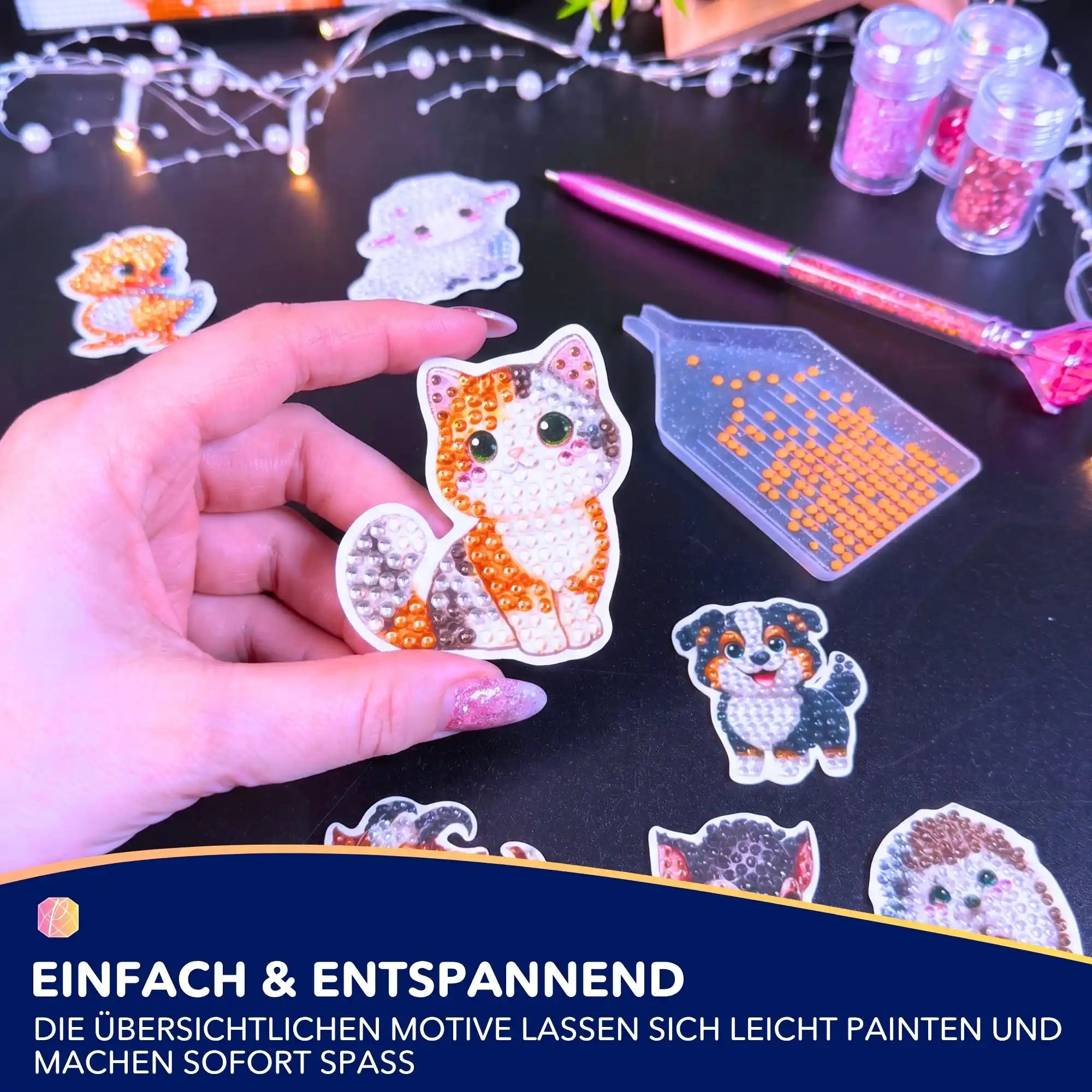 Diamond Painting Sticker - Niedliche Tierchen