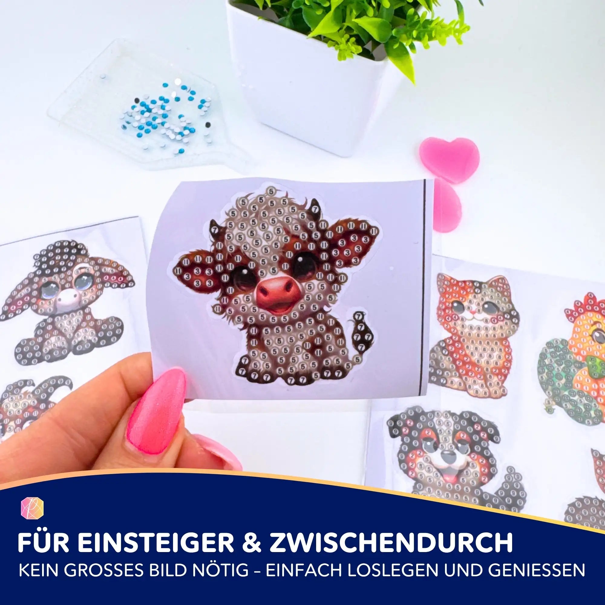Diamond Painting Sticker - Niedliche Tierchen