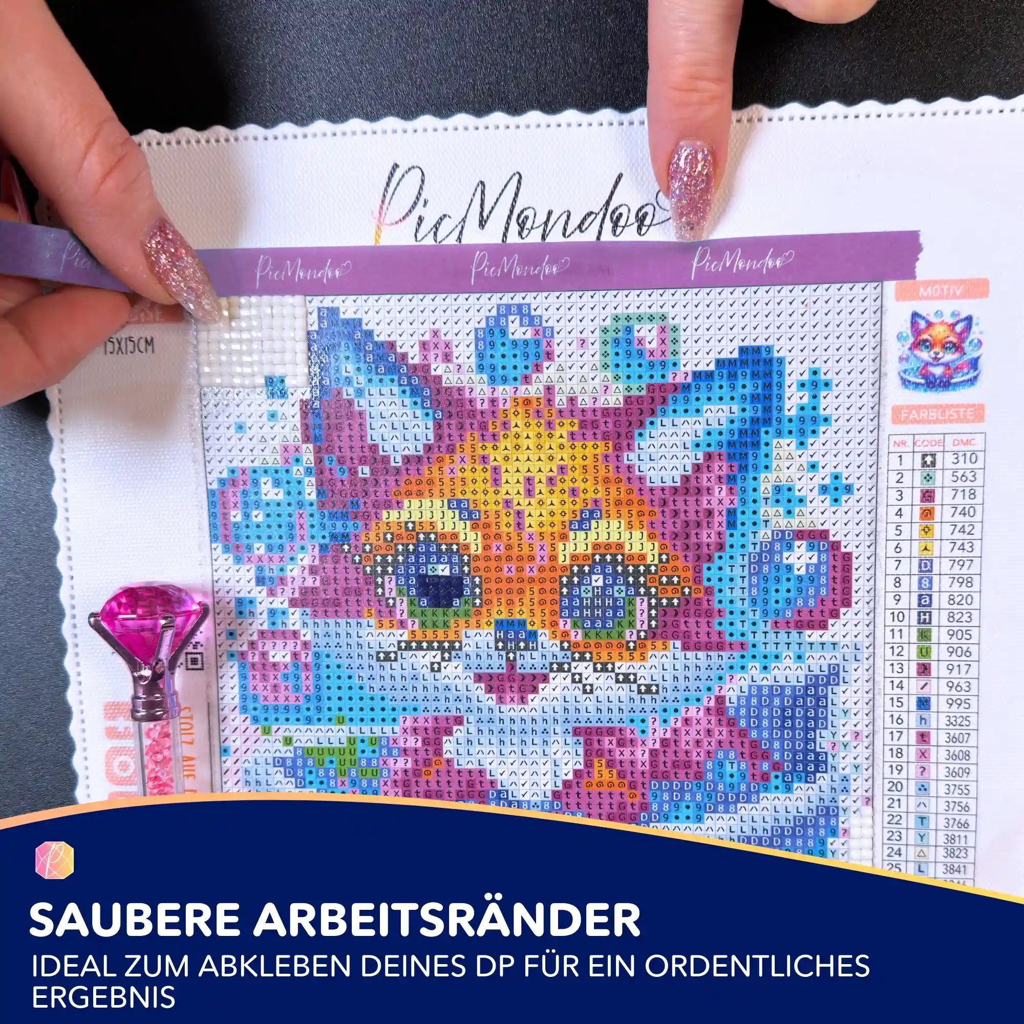 Klebeband für Diamond Painting - lila Picmondoo Logo