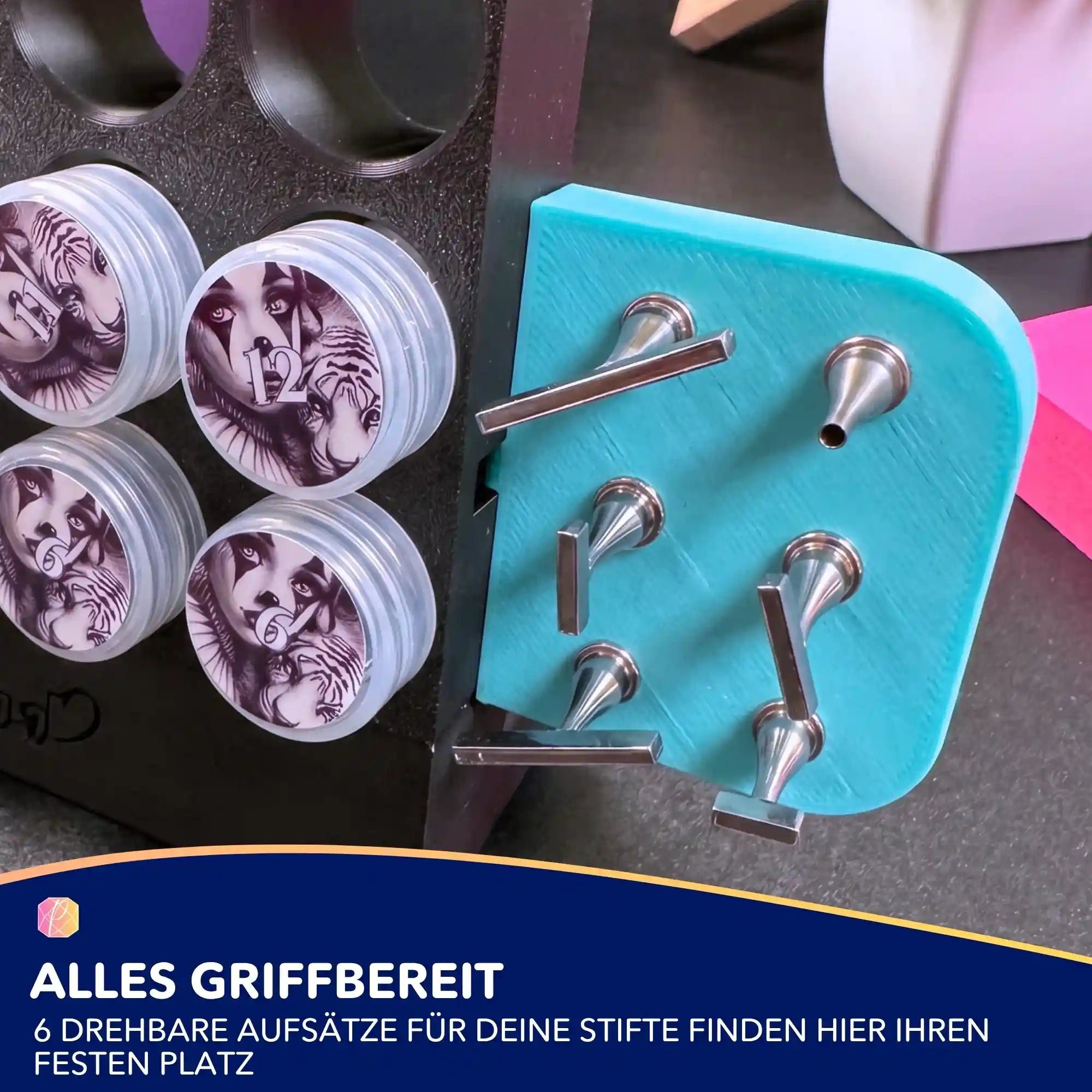 Halterung für drehbare Aufsätze