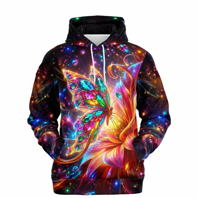 Dreamer Hoodie mit farbenfrohem Diamond Painting Schmetterling Design und leuchtenden Edelstein-Akzenten