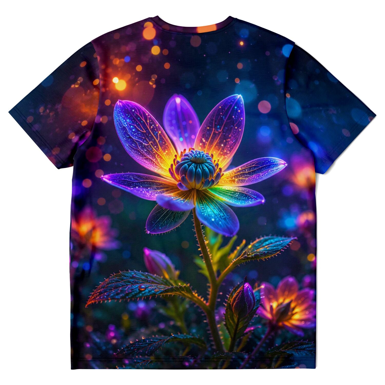 Dreamer T-Shirt mit leuchtender Blumen-Illustration im Stil von Diamond Painting und Malen nach Zahlen Kunstwerken