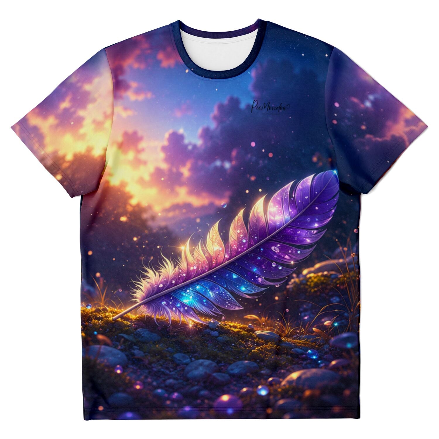 T-Shirt Dreamer mit magischem Feder-Motiv im Sternenlicht, perfekt für Fans von Diamond Painting und kreativer Kunst