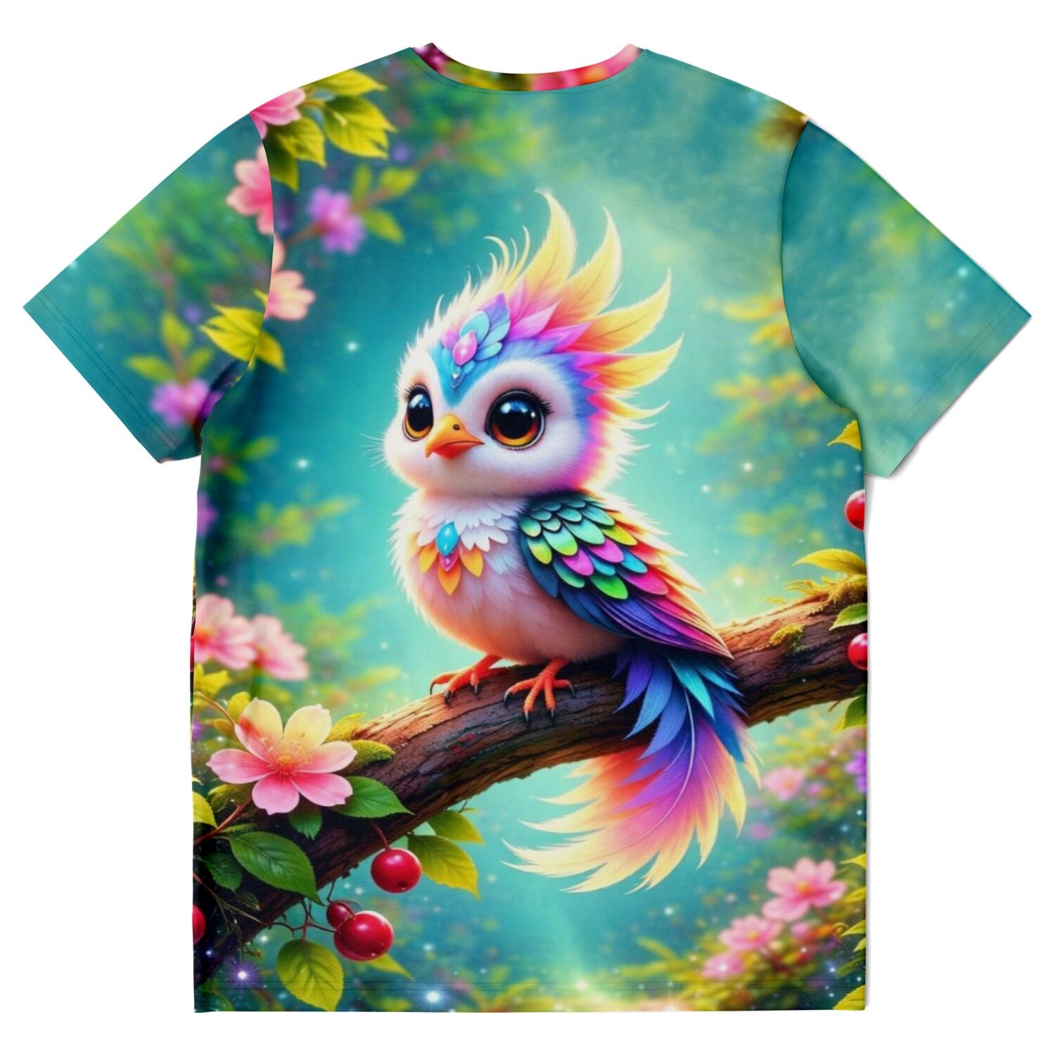 Dreamer T-Shirt - Farbenkind mit buntem Fantasievogel im Stil von Malen nach Zahlen und Diamond Painting Motiven