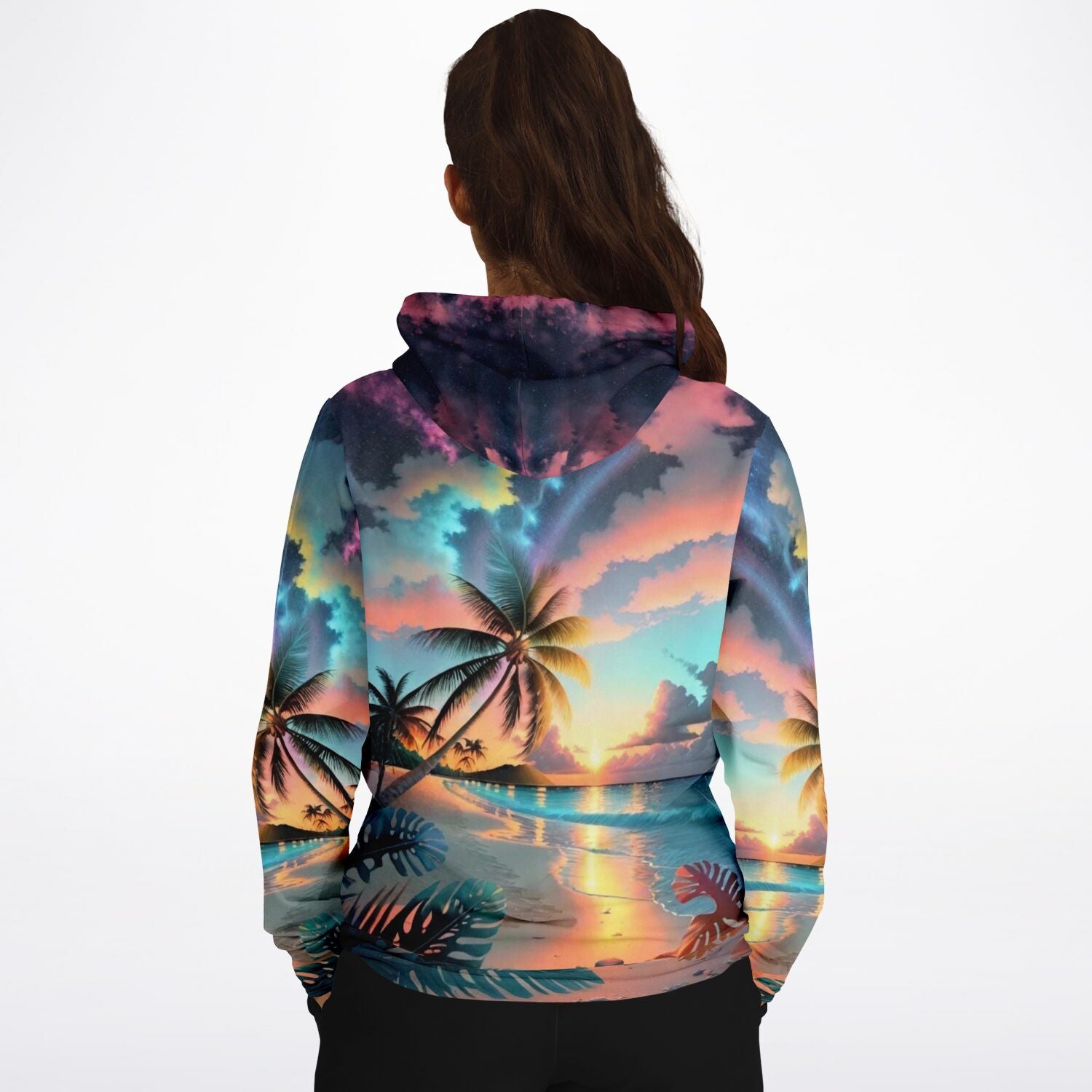 Dreamer Hoodie - Palme im bunten Abendhimmel