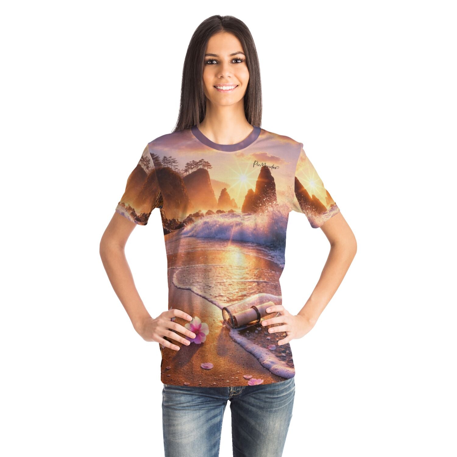 Frau trägt Dreamer T-Shirt mit Meer-Motiv für Fans von Malen nach Zahlen und Diamond Painting