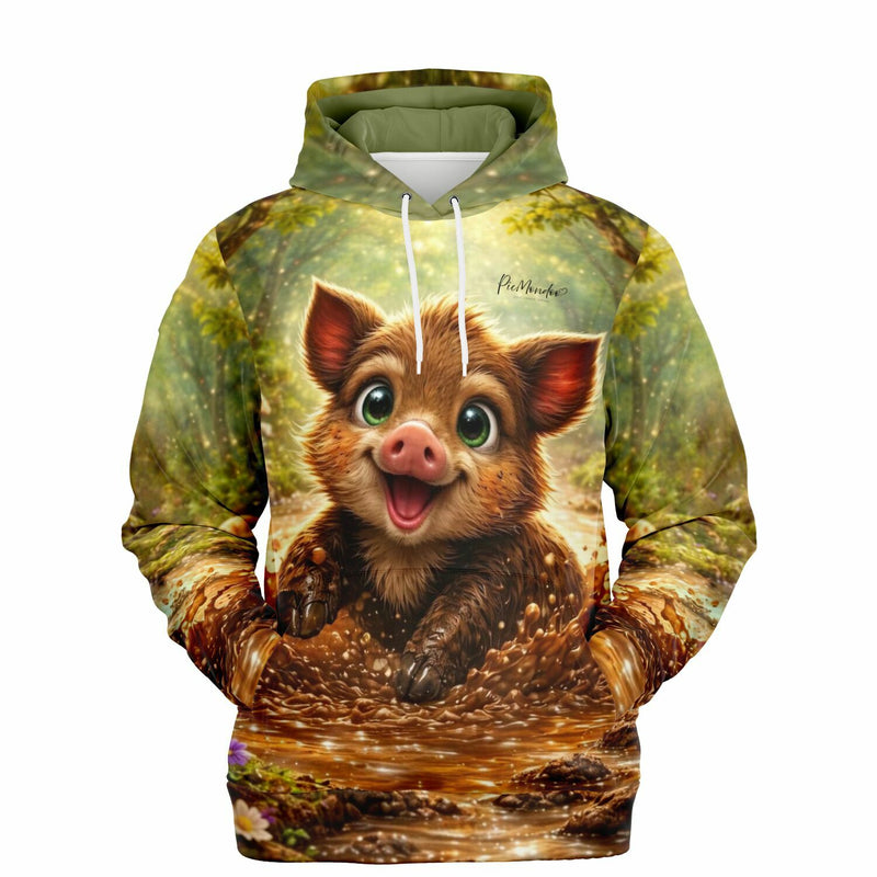 Dreamer Hoodie Pfützenglück mit niedlichem Wildschwein-Motiv, perfekt für Fans von Diamond Painting und kreativen Hobbys.