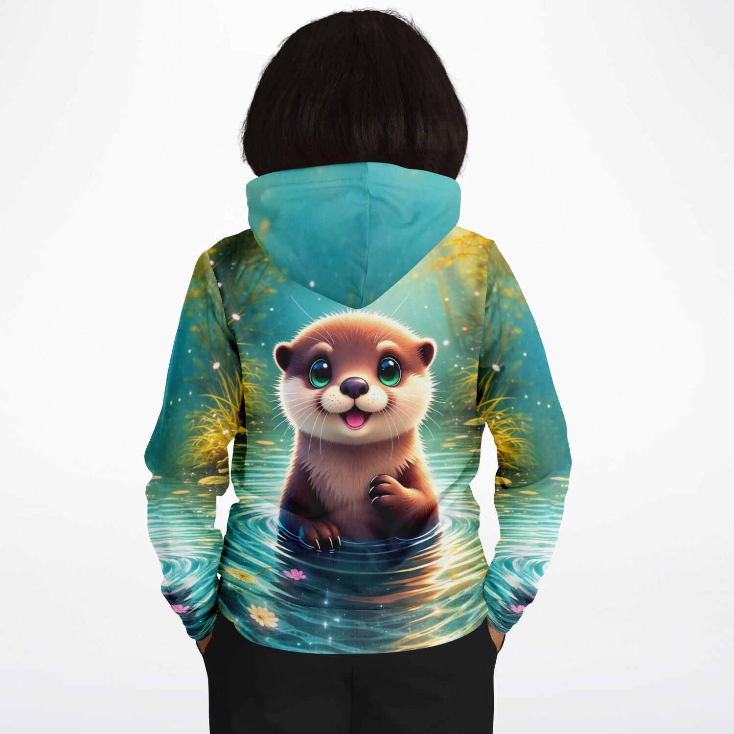 Dreamer Hoodie mit niedlichem Otter-Motiv, das an den detailreichen Stil unserer Diamond Painting Sets erinnert.