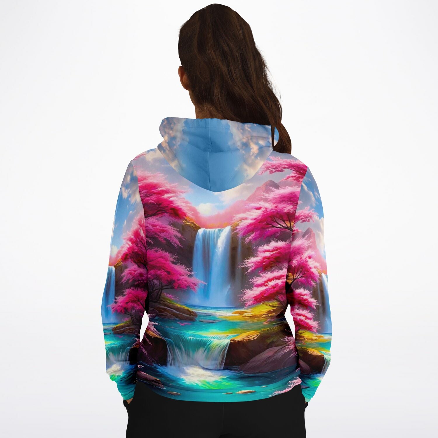 Dreamer Hoodie - Kirschblüten am Wasserfall