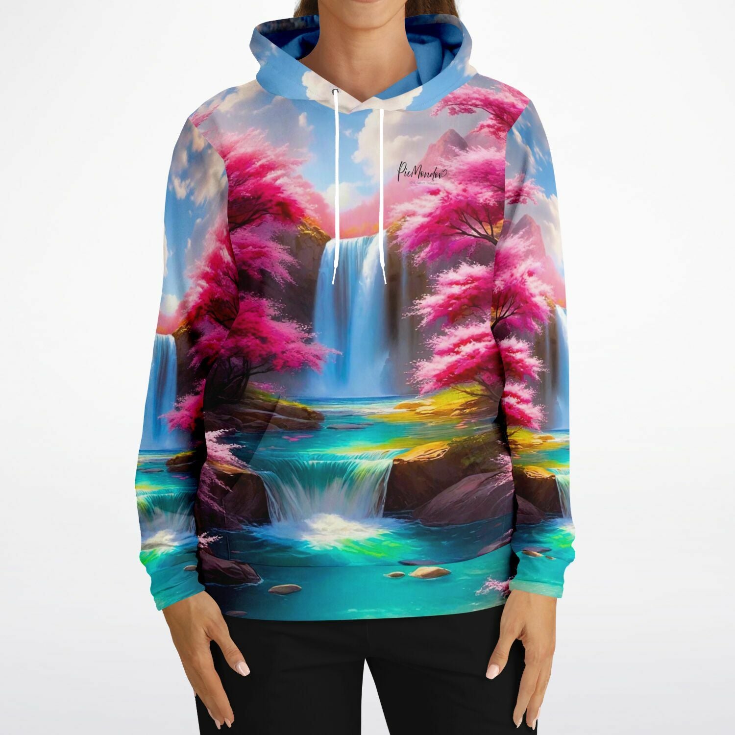 Dreamer Hoodie - Kirschblüten am Wasserfall