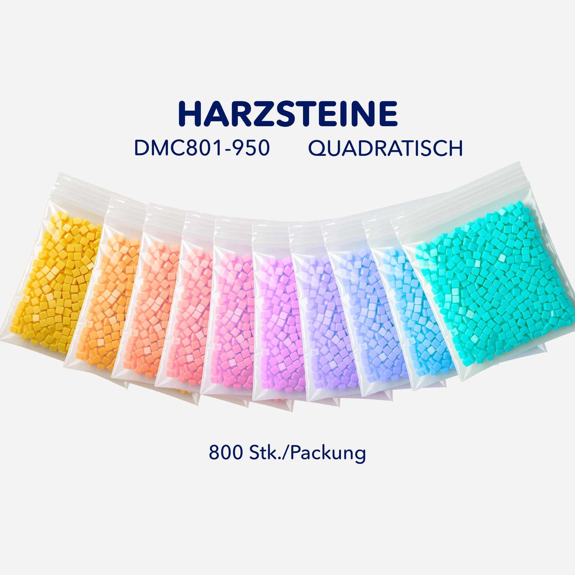 Diamond Painting Harzsteine Quadratisch DMC 801-950 (800Stk.)