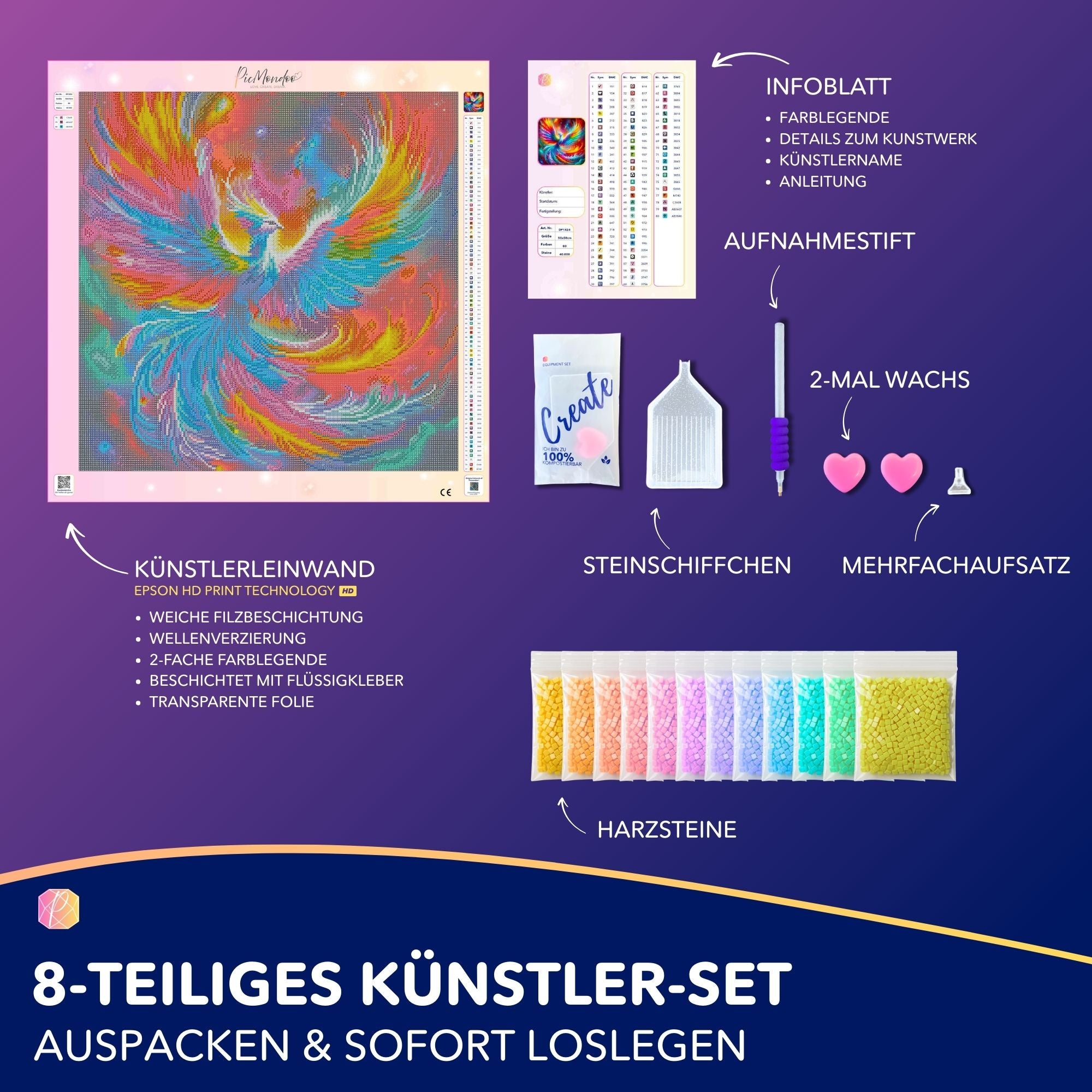 Diamond Painting - Phönix der bunten Farben