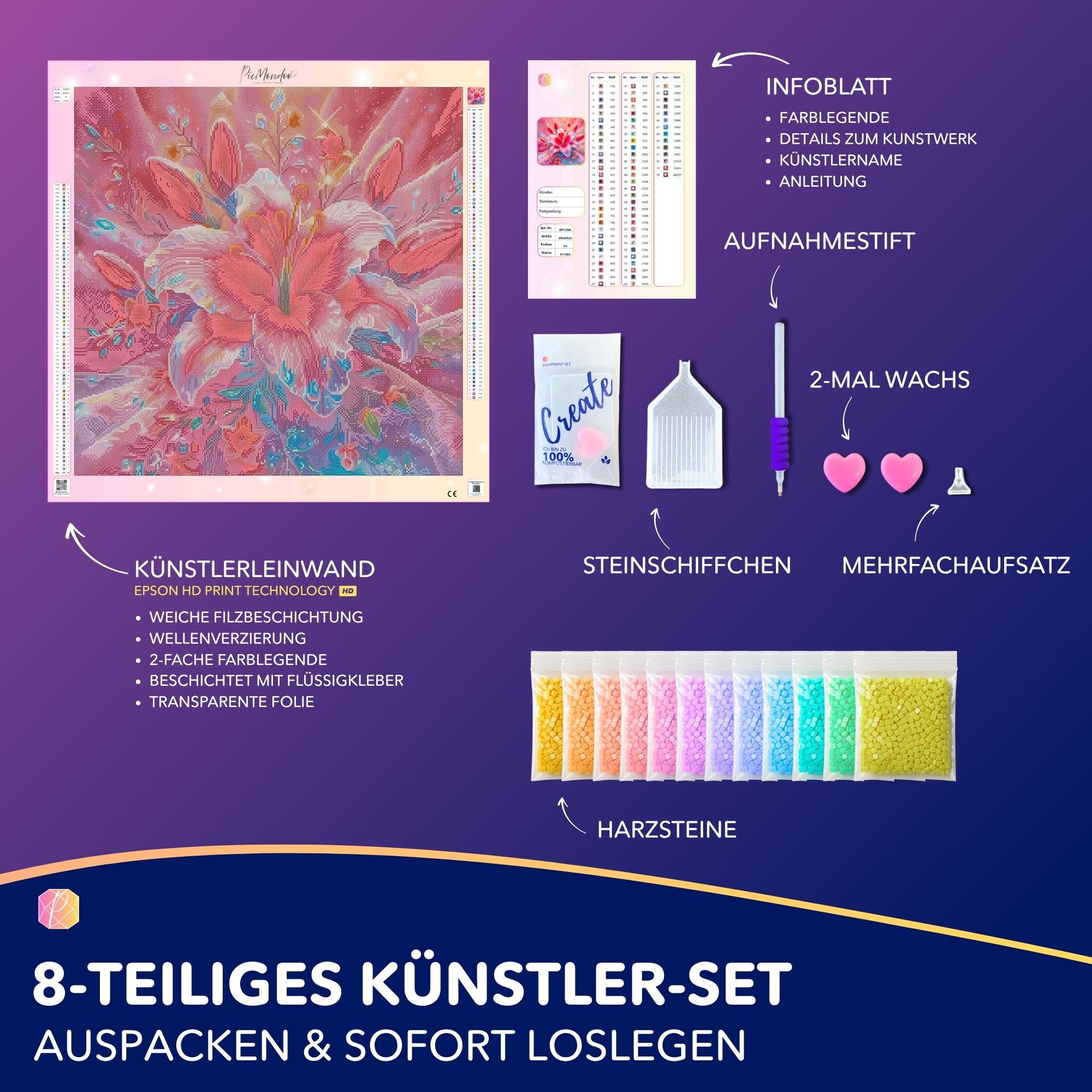 Diamond Painting - Zarte Lilie in rosé