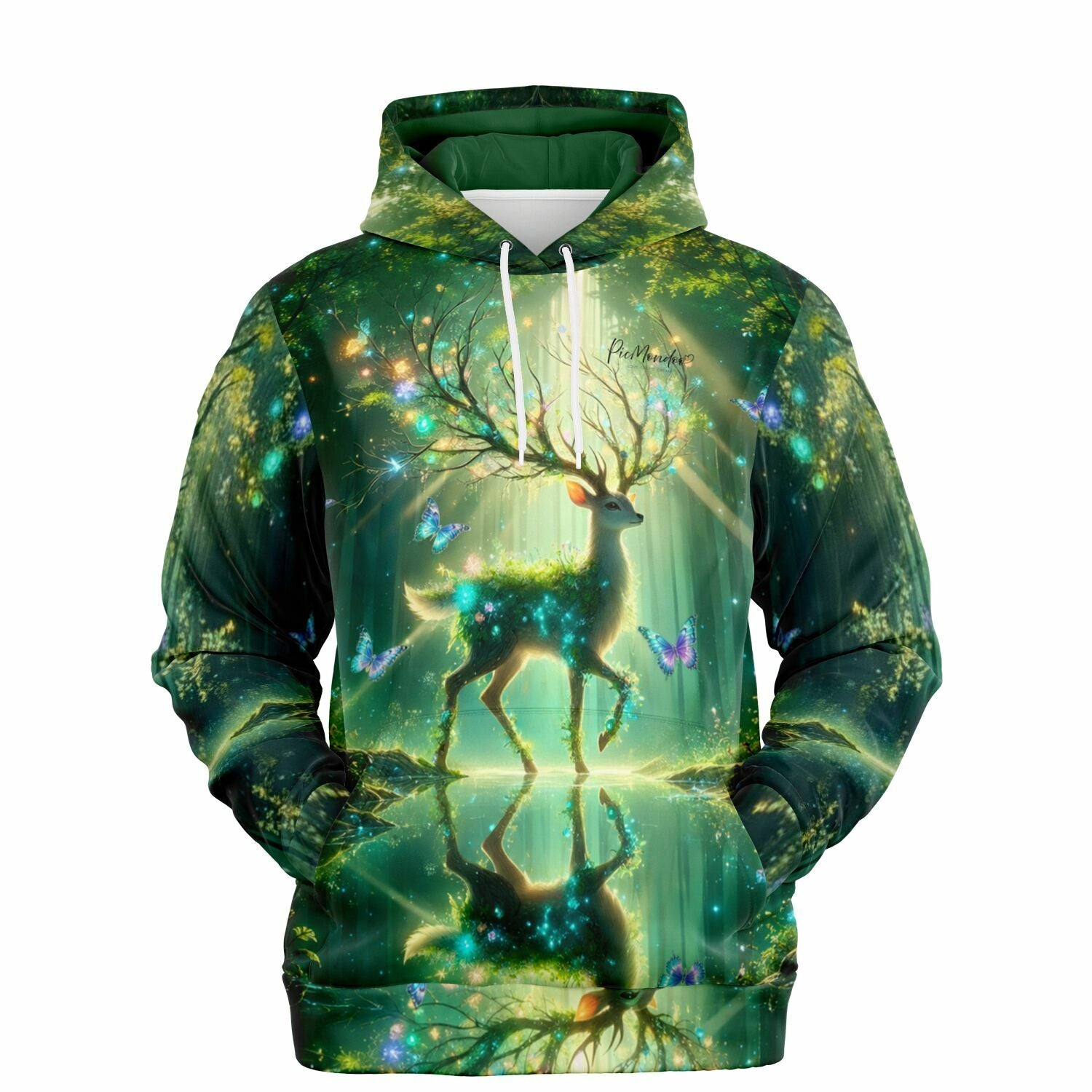 Dreamer Hoodie Wächter der verborgenen Lichtung mit magischem Hirsch-Motiv für Diamond Painting Fans als All-over-Print