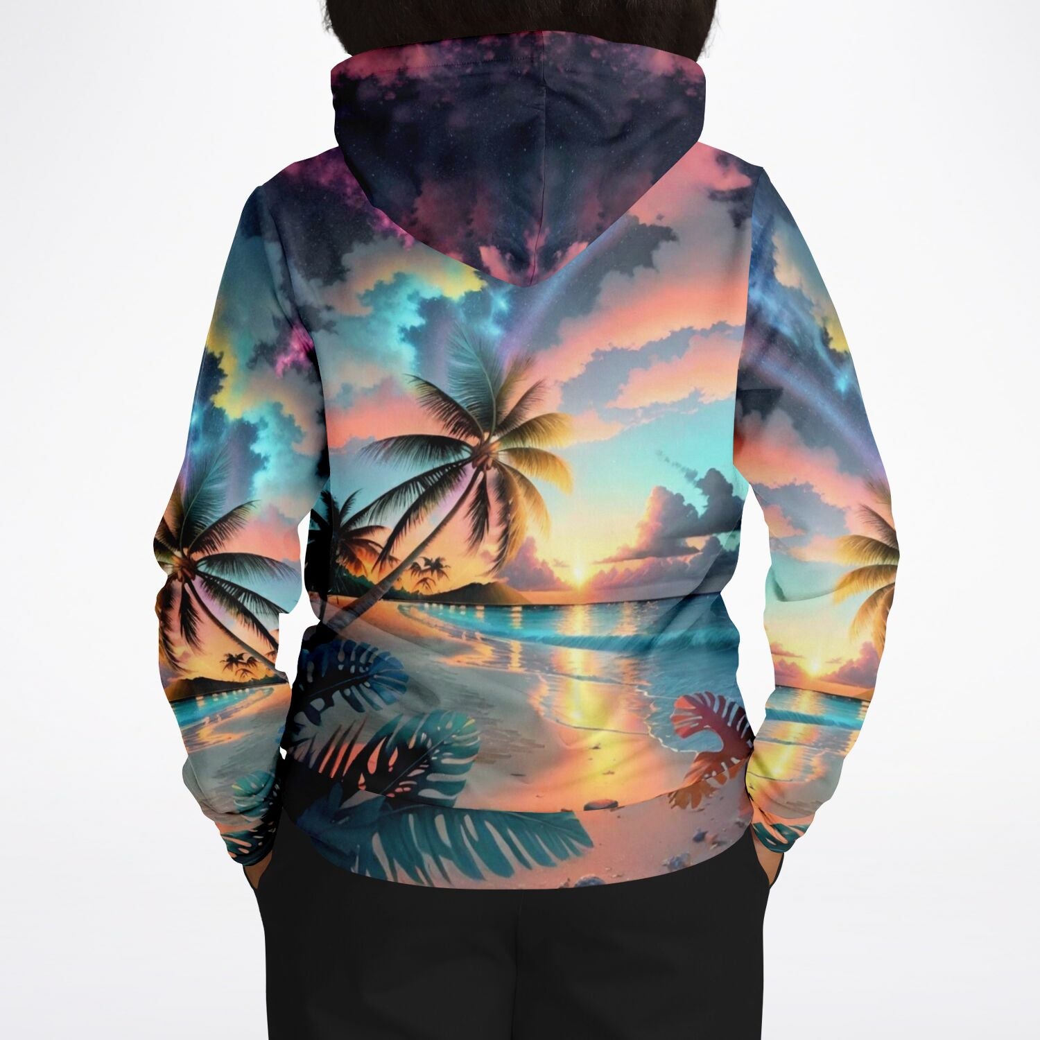 Dreamer Hoodie - Palme im bunten Abendhimmel