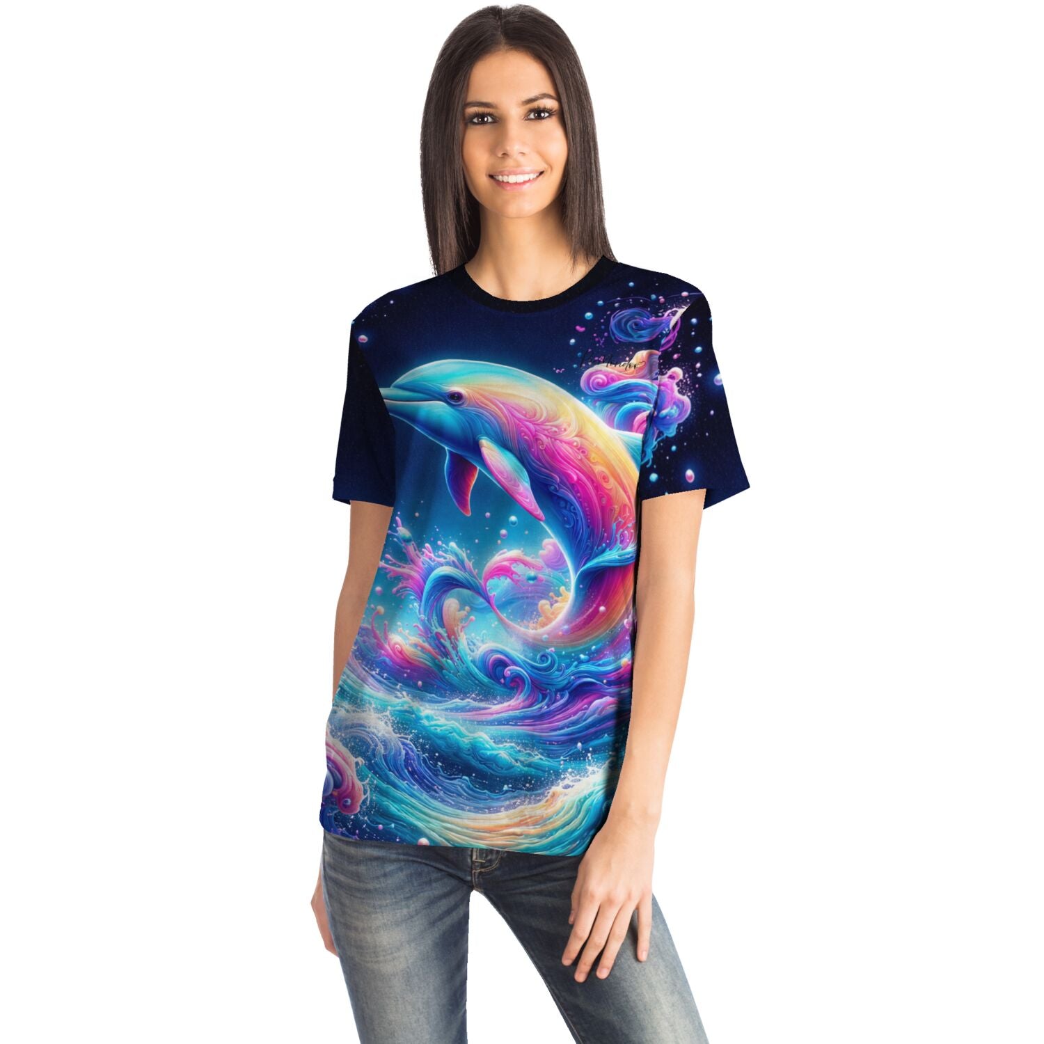 Dreamer T-Shirt - Delfin im Farbenmeer