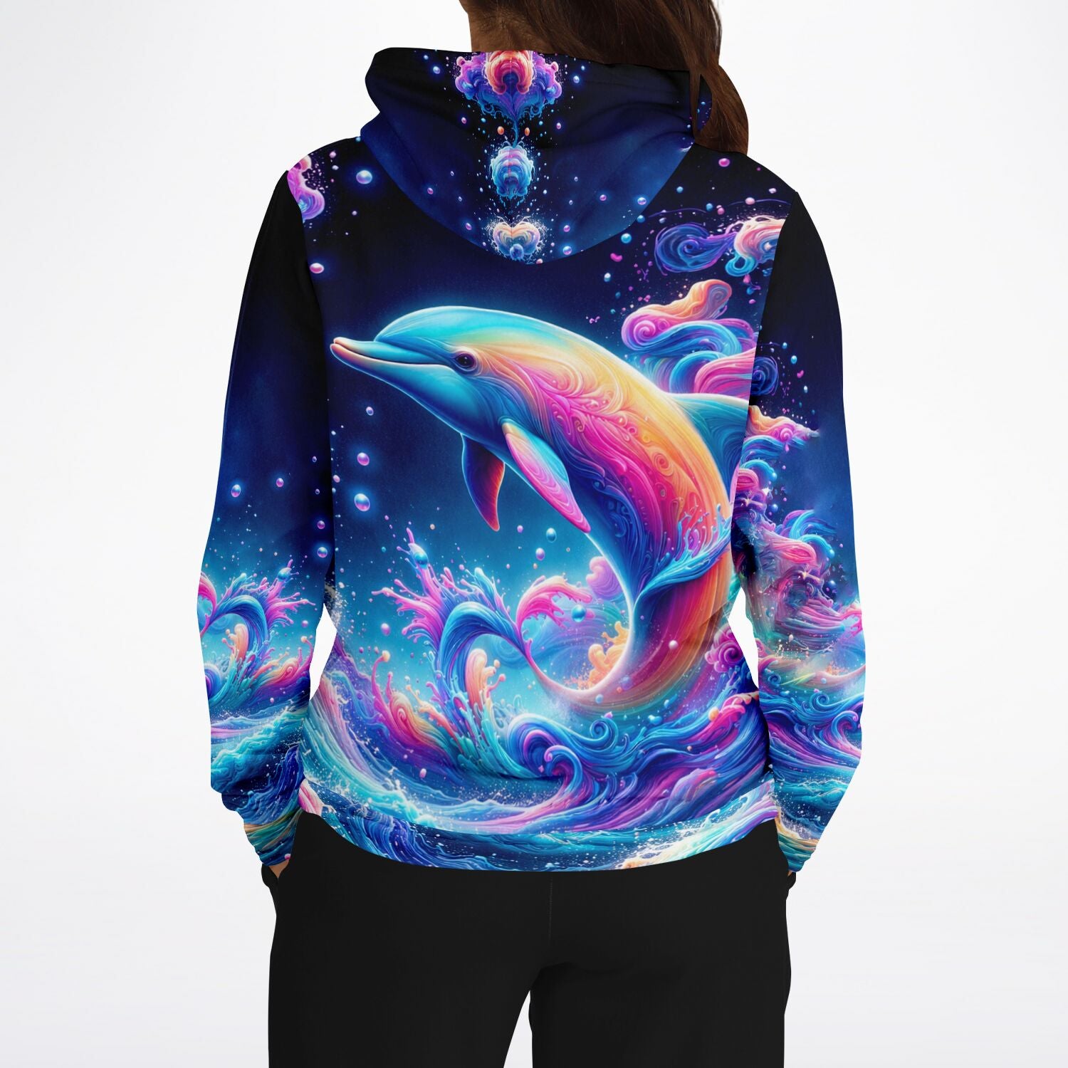 Dreamer Hoodie - Delfin im Farbenmeer